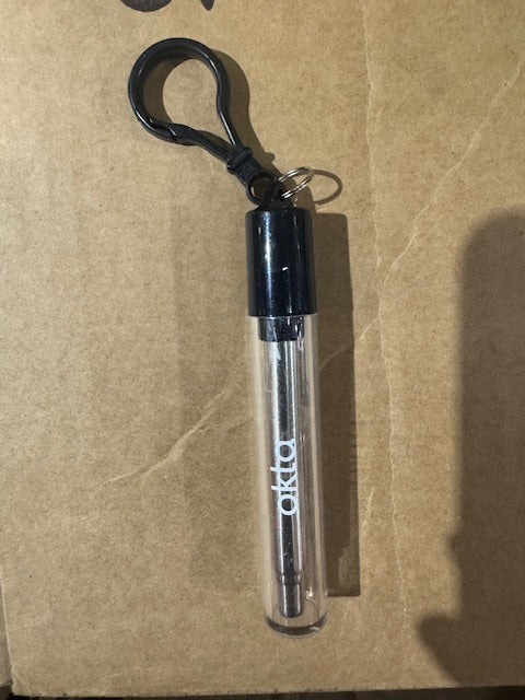 Okta-Collapsible Stainless Steel Straw kit Black